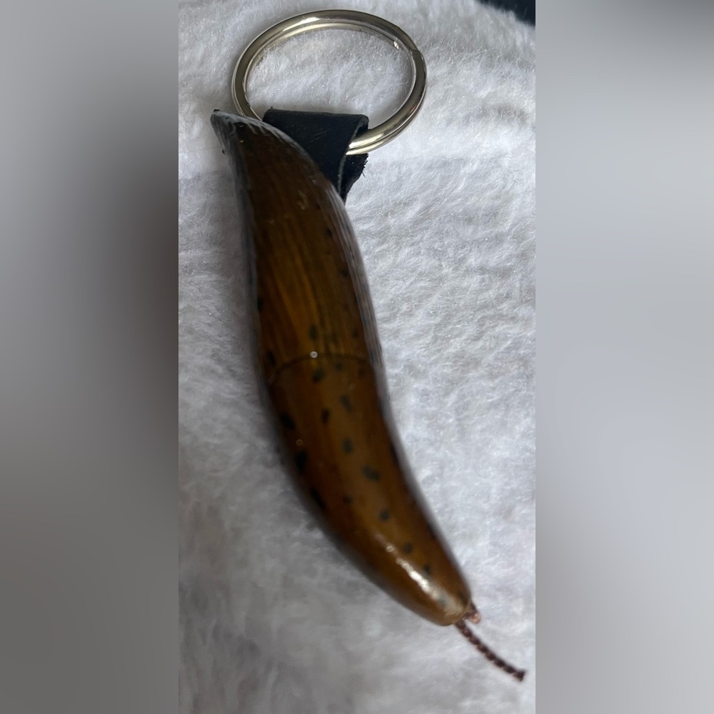 My Pet Slug Keychain Hand Carved Wood Ken Bakeman 1986 Collectible Figurine 80s